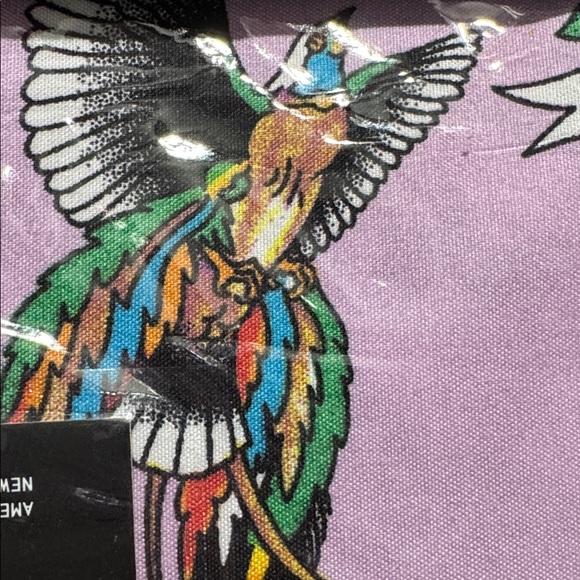 Ed Hardy Purple/Lilac King Sheet Set, Birds,Tigers,Flowers Tattoo Illustrations - Picture 5 of 10